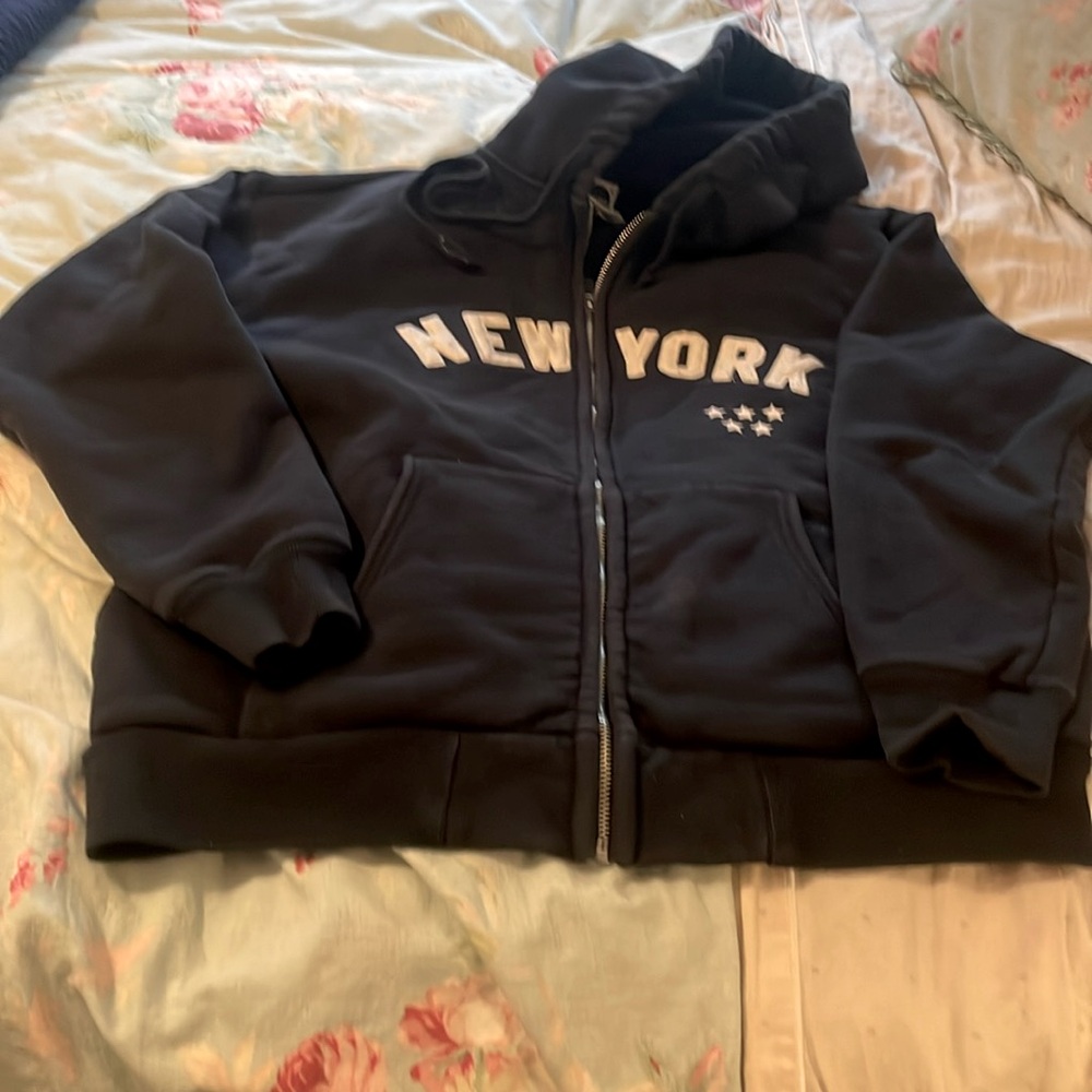 Blue Marlin Hooded New York Sweatshirt Vintage